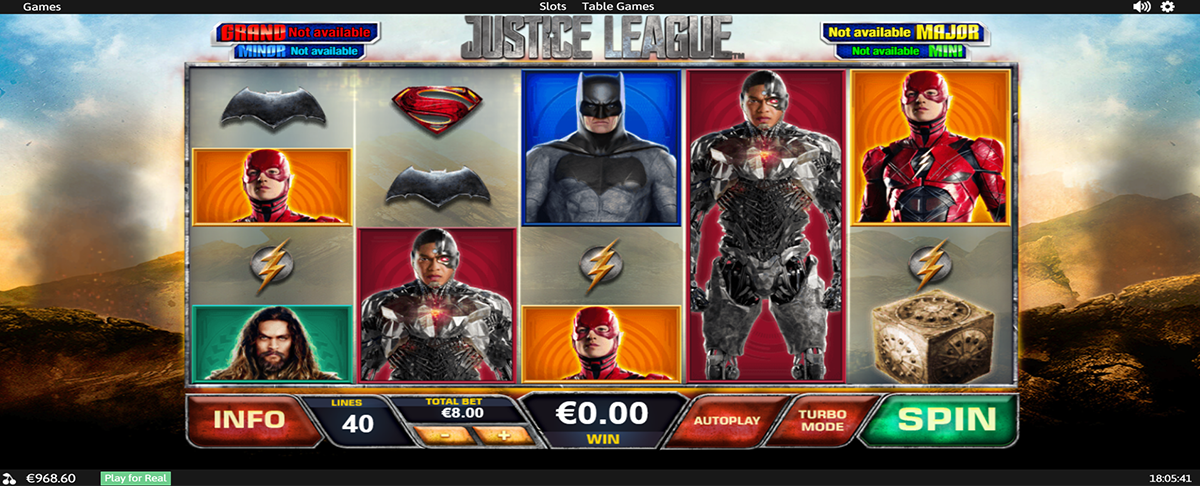 justice league playtech 