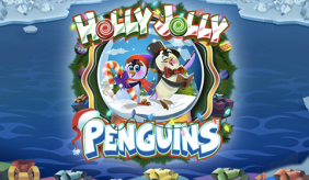 Logo holly jolly penguins microgaming 