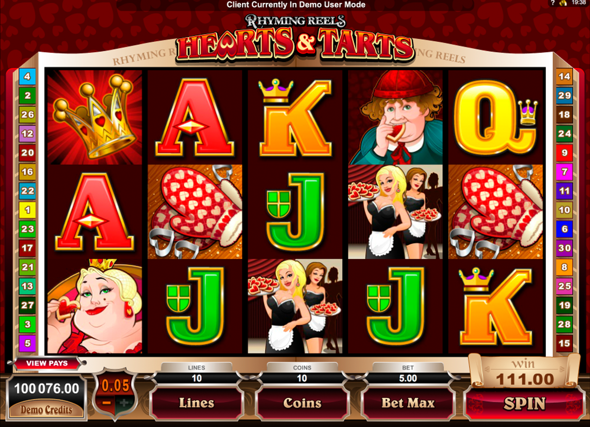rhyming reels hearts and tarts microgaming 